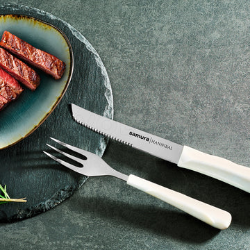 HANNIBAL - Steak Knife & Fork Set for 4 Persons