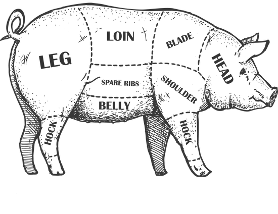 MO-V TATTOO Chef's Knife 8" - Pork Cuts