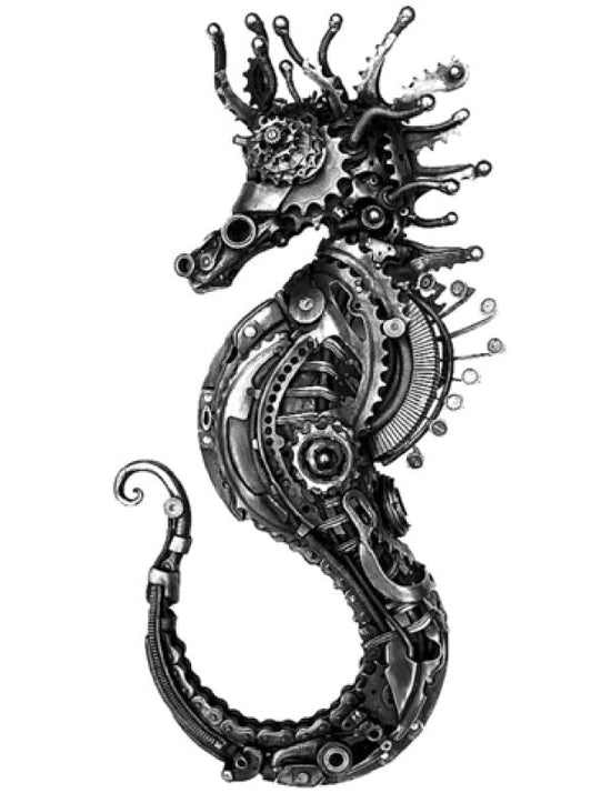 HARAKIRI TATTOO Set of 3 Black Knives - Steampunk Sea - Chef's Knife, Utility Knife, Paring Knife