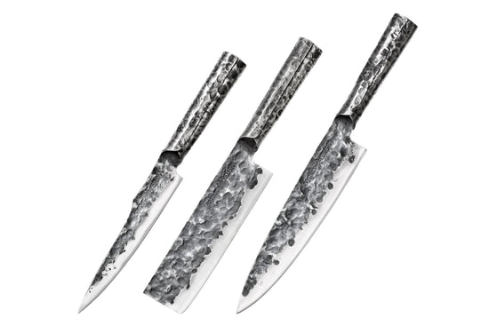 METEORA Set of 3 Knives - Chef's Knife, Nakiri, Utility Knife