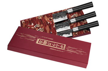 BLACKSMITH  Set of 3 Knives: Santoku, Nakiri, Utility Knife