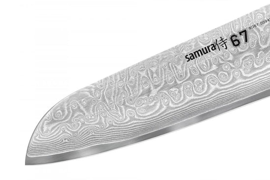 DAMASCUS 67 Hollow-Ground Santoku 7"